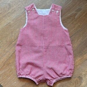 The Bailey Boys Red Gingham Baby Romper 6 month